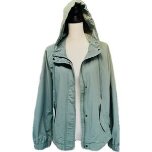 Sonoma Everyday Full Zip Cotton Nylon Water Resistant Jacket Sage Green Women L